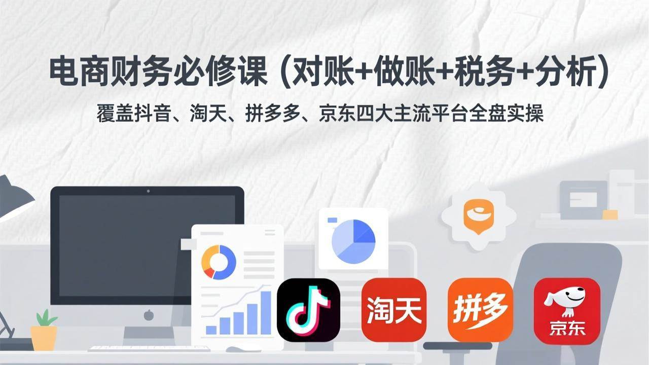 （17390期）电商财务必修课（对账+做账+税务+分析）覆盖抖音、淘天、拼多多、京东四大主流平台全盘实操-难事易副业库