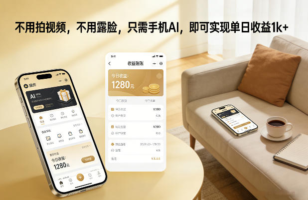 不用拍视频，不用露脸，只需手机AI，即可实现单日收益1k+【揭秘】-难事易副业库
