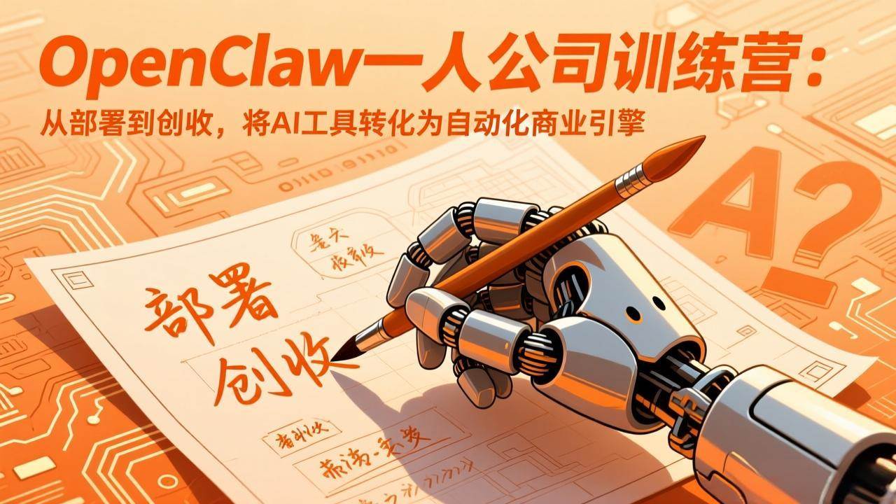 （17540期）OpenClaw一人公司训练营：从部署到创收，将AI工具转化为自动化商业引擎-难事易副业库