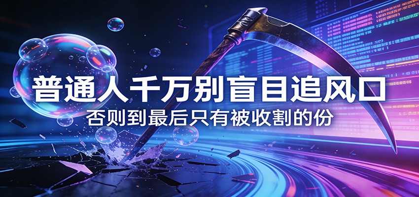 付费文章《通人千万别盲目追风口》否则到最后只有被收割的份-难事易副业库