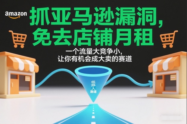 抓亚马逊漏洞，免去店铺月租，一个流量大竞争小，让你有机会成大卖的赛道-难事易副业库