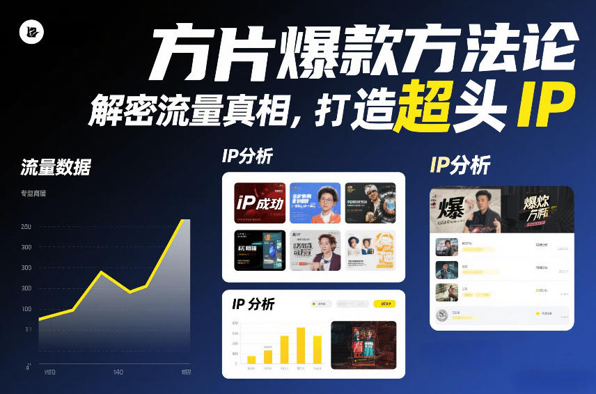 方片爆款方法论，解密流量真相，打造超头IP-难事易副业库