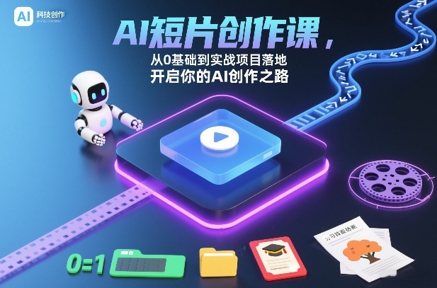 AI短片创作课，从0基础到实战项目落地，开启你的AI创作之路-难事易副业库