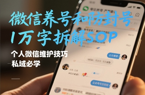 微信养号和防封号1万字拆解SOP，个人微信维护技巧，私域必学【文档】-难事易副业库