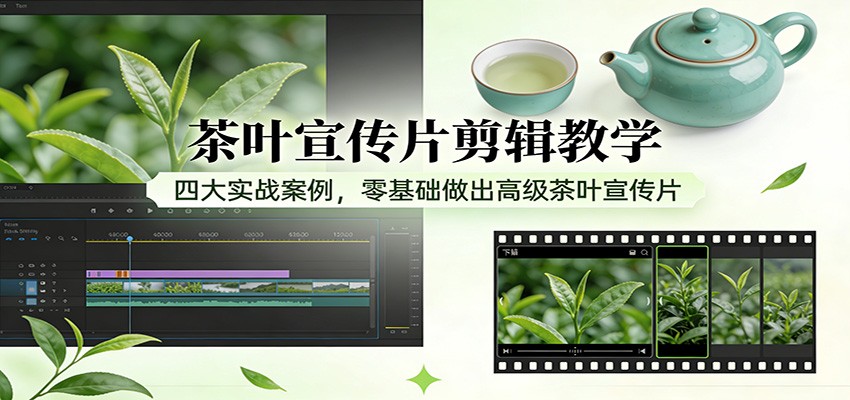 茶叶宣传片剪辑教学：四大实战案例，零基础做出高级茶叶宣传片-难事易副业库