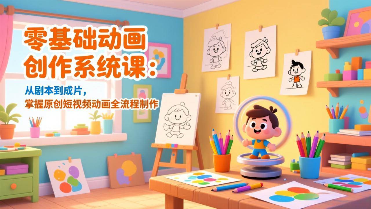 （17161期）零基础动画创作系统课：从剧本到成片，掌握原创短视频动画全流程制作-难事易副业库