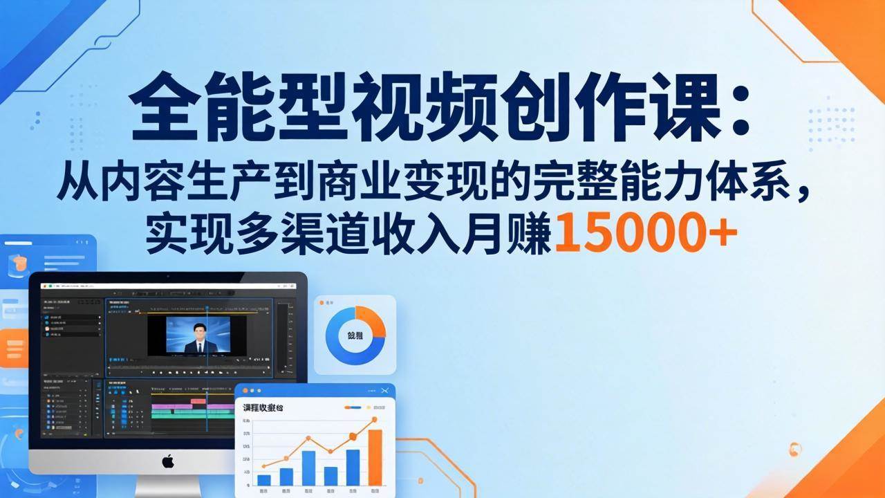 （17718期）全能型视频创作课-26年3月更新：从内容生产到商业变现的完整能力体系，多渠道收入月赚15000+-难事易副业库