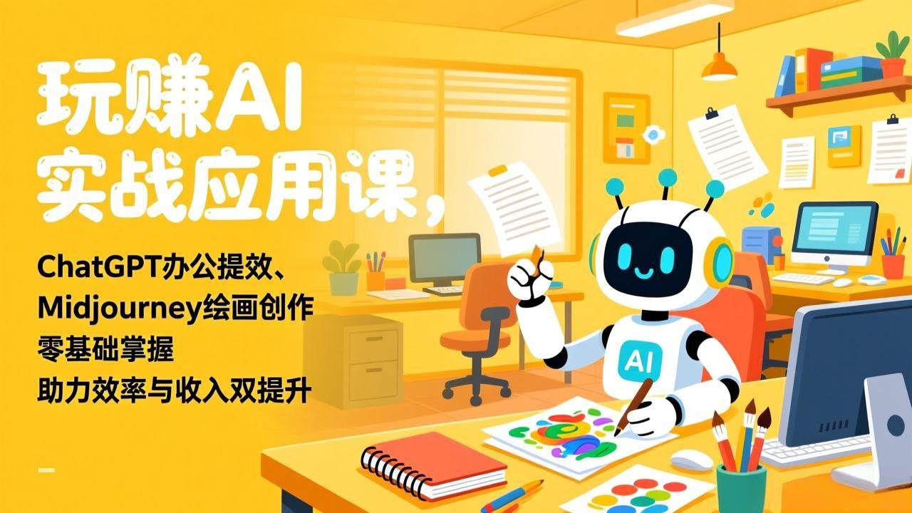 （17295期）玩赚AI实战应用课，ChatGPT办公提效、Midjourney绘画创作，零基础掌握，助力效率与收入双提升-难事易副业库