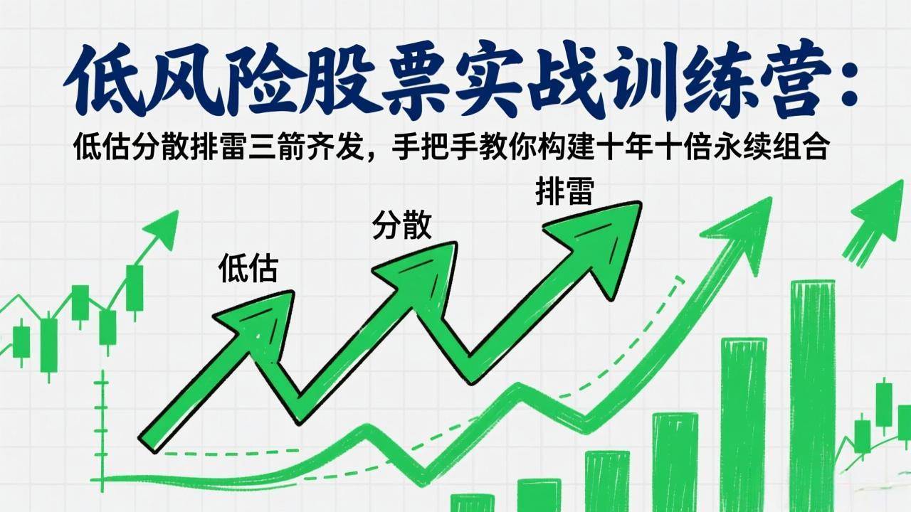 （17487期）低风险股票实战训练营：低估分散排雷三箭齐发，手把手教你构建十年十倍永续组合-难事易副业库