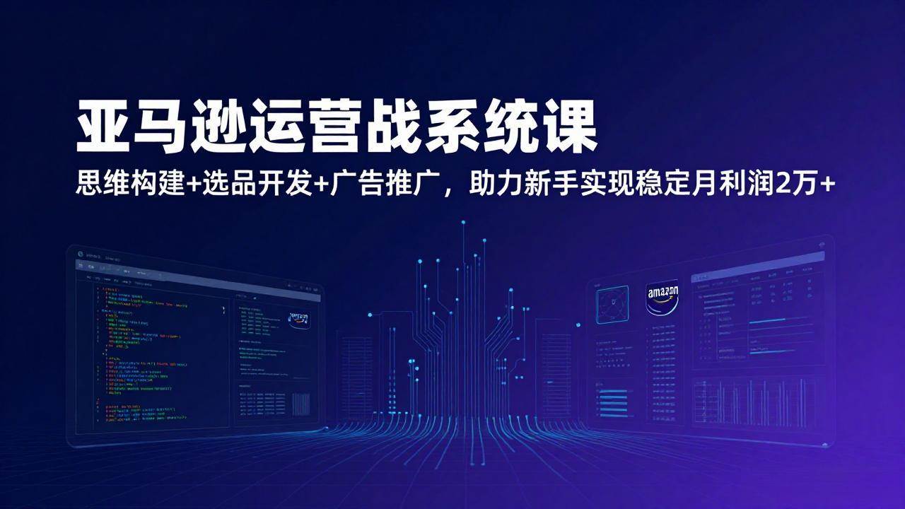 （17311期）亚马逊运营实战系统课，思维构建+选品开发+广告推广，助力新手实现稳定月利润2万+（更新）-难事易副业库