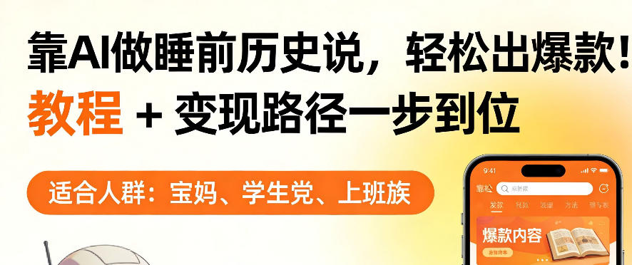 靠AI做睡前历史解说，轻松出爆款！教程+变现路径一步到位，单个视频收益1K+【揭秘】-难事易副业库