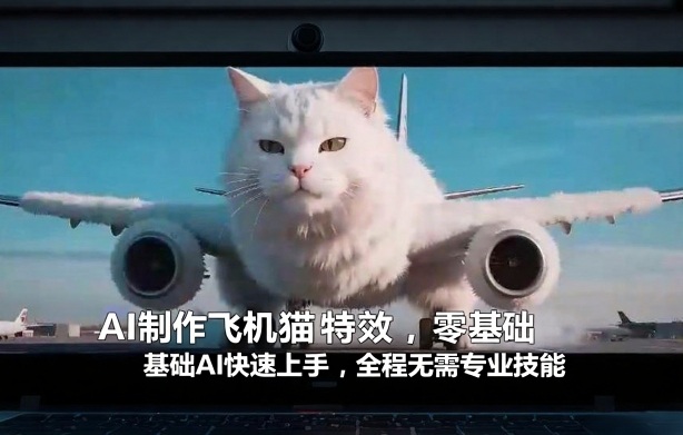 AI制作飞机猫特效，零基础AI快速上手，全程无需专业技能-难事易副业库