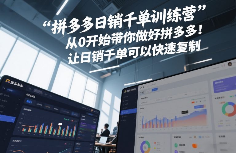 拼多多日销千单训练营，从0开始带你做好拼多多，让日销千单可以快速复制(更新26年1月)-难事易副业库