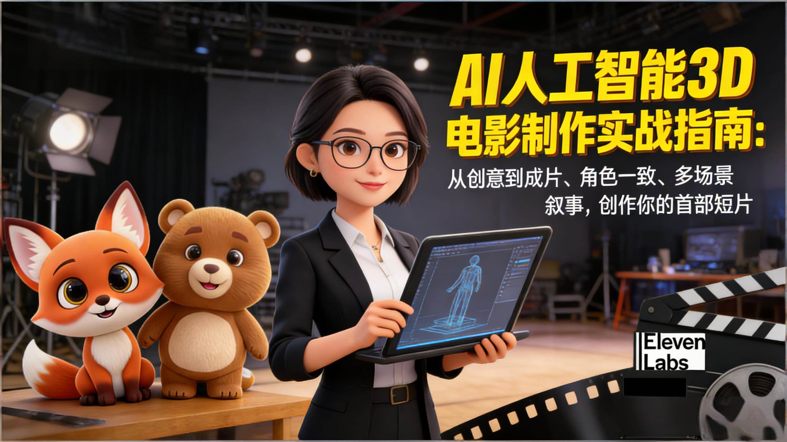（17154期）AI人工智能3D电影制作实战指南：从创意到成片、角色一致、多场景叙事，创作你的首部短片-难事易副业库