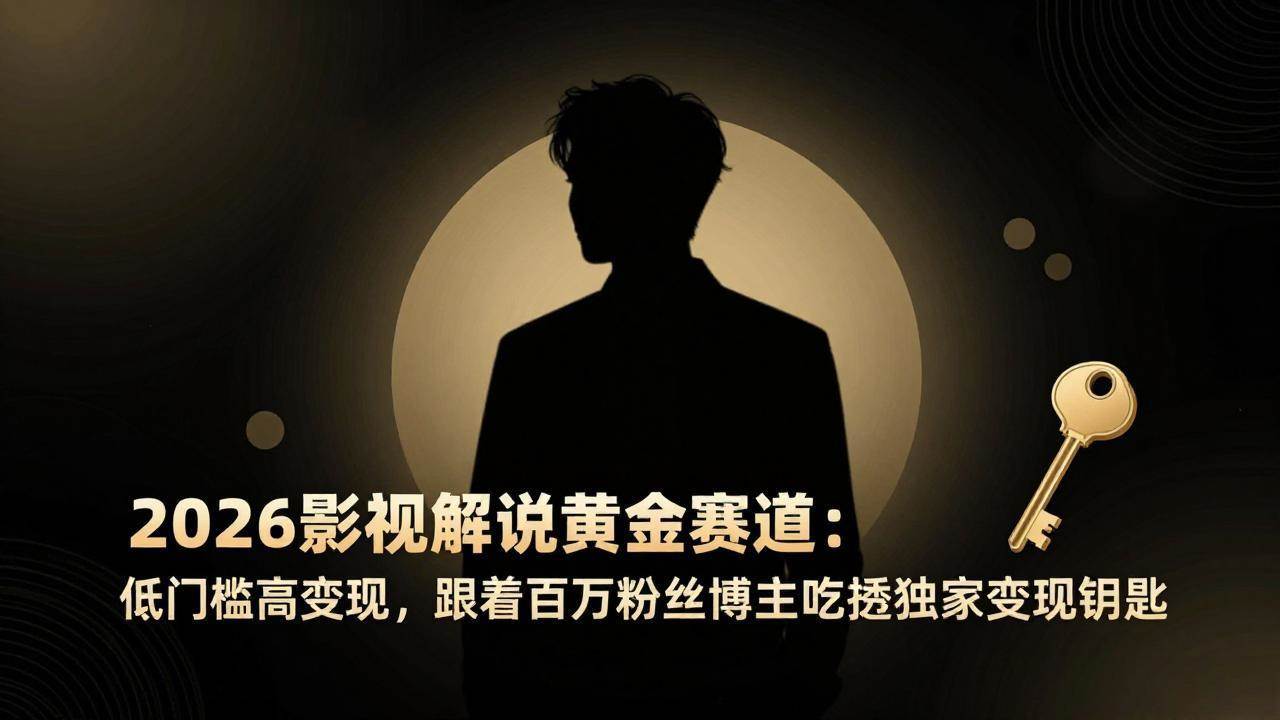 （17721期）2026影视解说黄金赛道：低门槛高变现，跟着百万粉丝博主吃透独家变现钥匙-难事易副业库