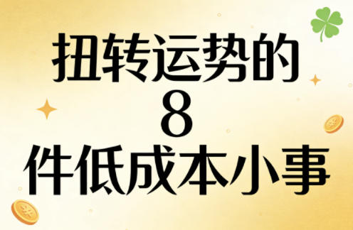 付费文章：扭转运势的8件低成本小事-难事易副业库