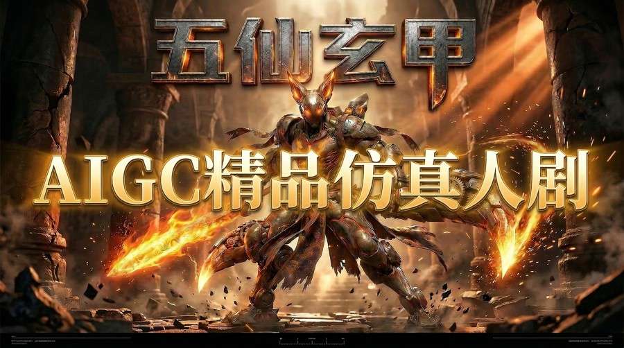 AIGC精品仿真人短剧教学，以五仙玄甲风为例展示保姆级实操教学-难事易副业库