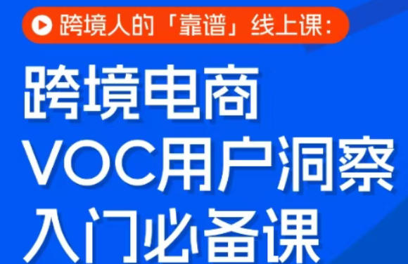 跨境电商VOC用户洞察入门必备课，跨境人的靠谱线上课-难事易副业库