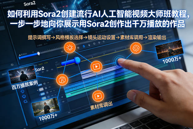 如何利用Sora2创建流行AI人工智能视频大师班，一步一步地向你展示用Sora2创作出千万播放的作品-难事易副业库
