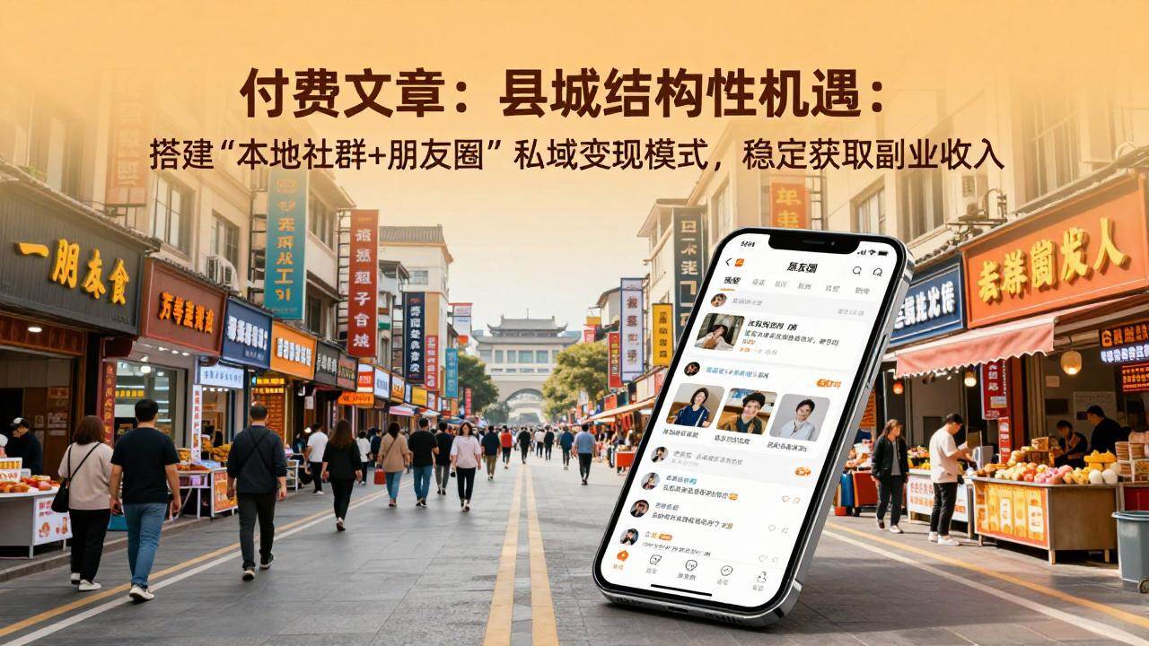（17518期）付费文章：县城结构性机遇：搭建“本地社群+朋友圈”私域变现模式，稳定获取副业收入-难事易副业库