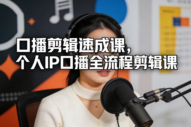 口播剪辑速成课，个人IP口播全流程剪辑课-难事易副业库