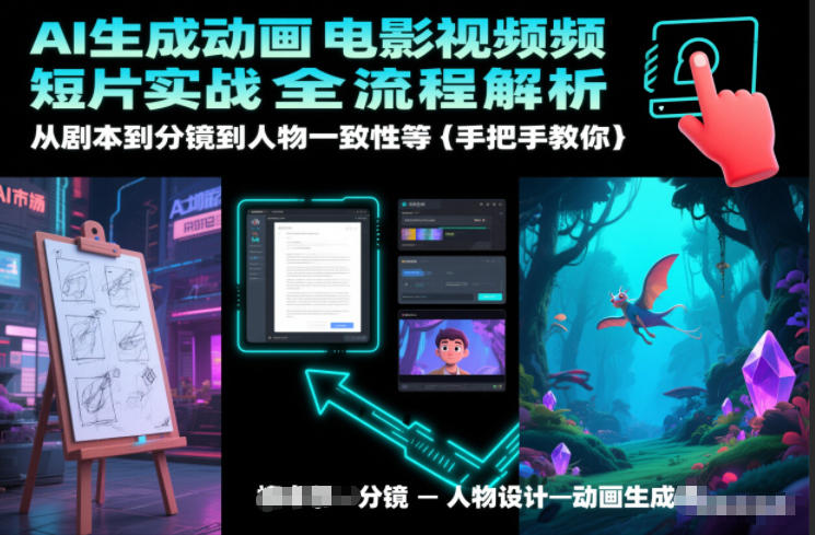 AI生成动画电影视频短片实战全流程解析，从剧本到分镜到人物一致性等手把手教你-难事易副业库