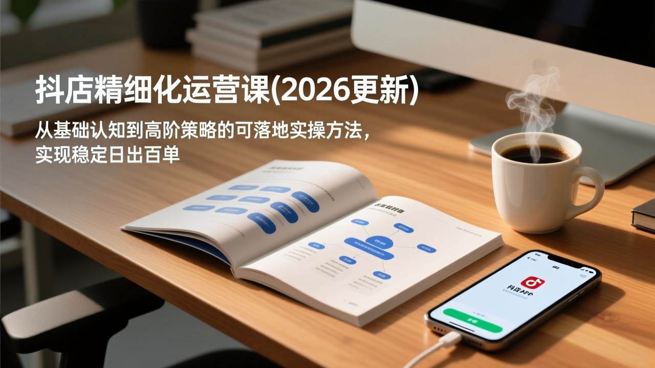 （17060期）抖店精细化运营课(2026更新)，从基础认知到高阶策略的可落地实操方法，实现稳定日出百单-难事易副业库