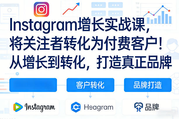 Instagram增长实战课，将关注者转化为付费客户！从增长到转化，打造真正品牌（双语字幕）-难事易副业库