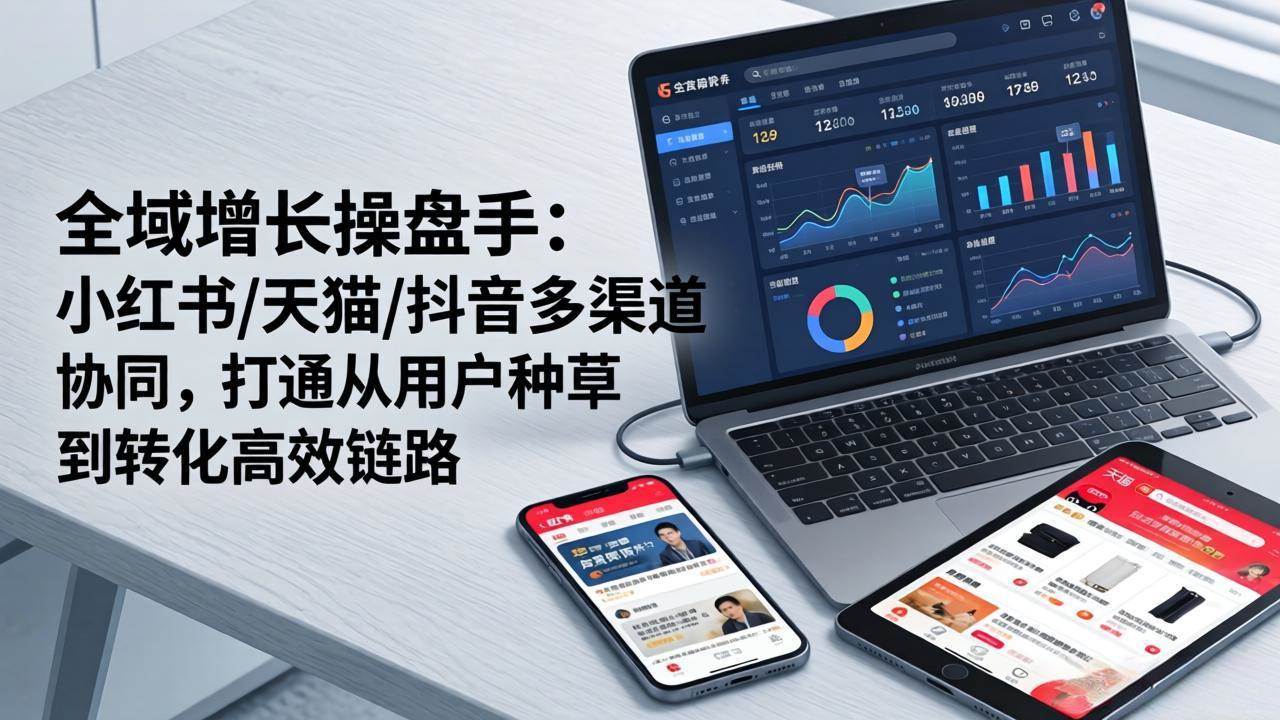 （17605期）全域增长操盘手：小红书/天猫/抖音多渠道协同，打通从用户种草到转化高效链路-难事易副业库
