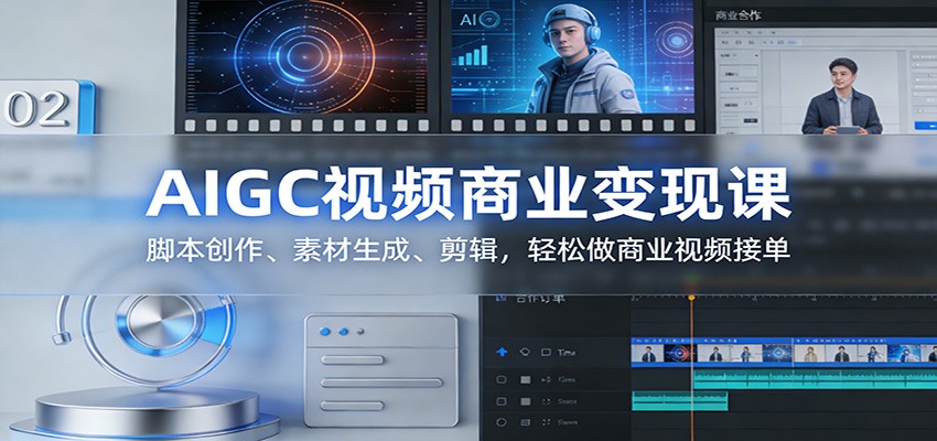 AIGC视频商业变现课：脚本创作、素材生成、剪辑，轻松做商业视频接单-难事易副业库