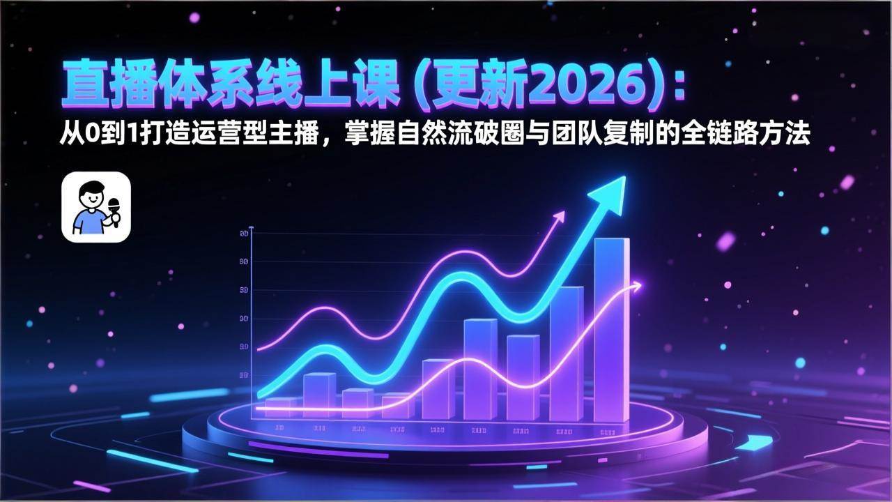 （17256期）直播体系线上课(更新2026)：从0到1打造运营型主播，掌握自然流破圈与团队复制的全链路方法-难事易副业库