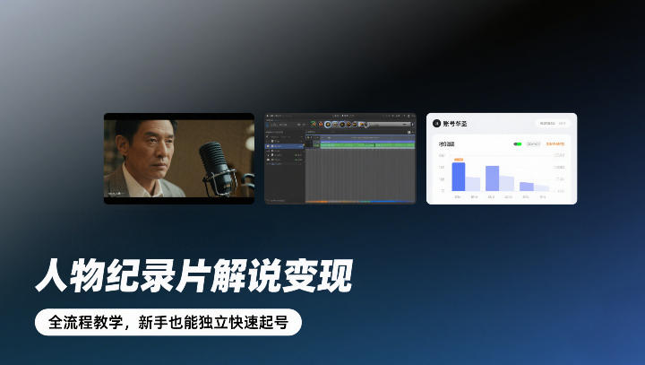人物纪录片解说变现，全流程教学，新手也能独立快速起号-难事易副业库