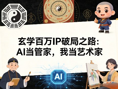 玄学百万IP破局之路：AI当管家，我当艺术家-难事易副业库