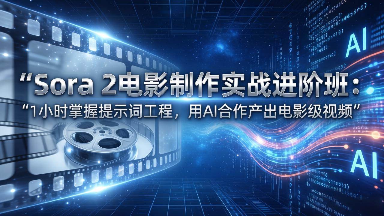 （17679期）Sora 2电影制作实战进阶班：1小时掌握提示词工程，用AI合作产出电影级视频-难事易副业库