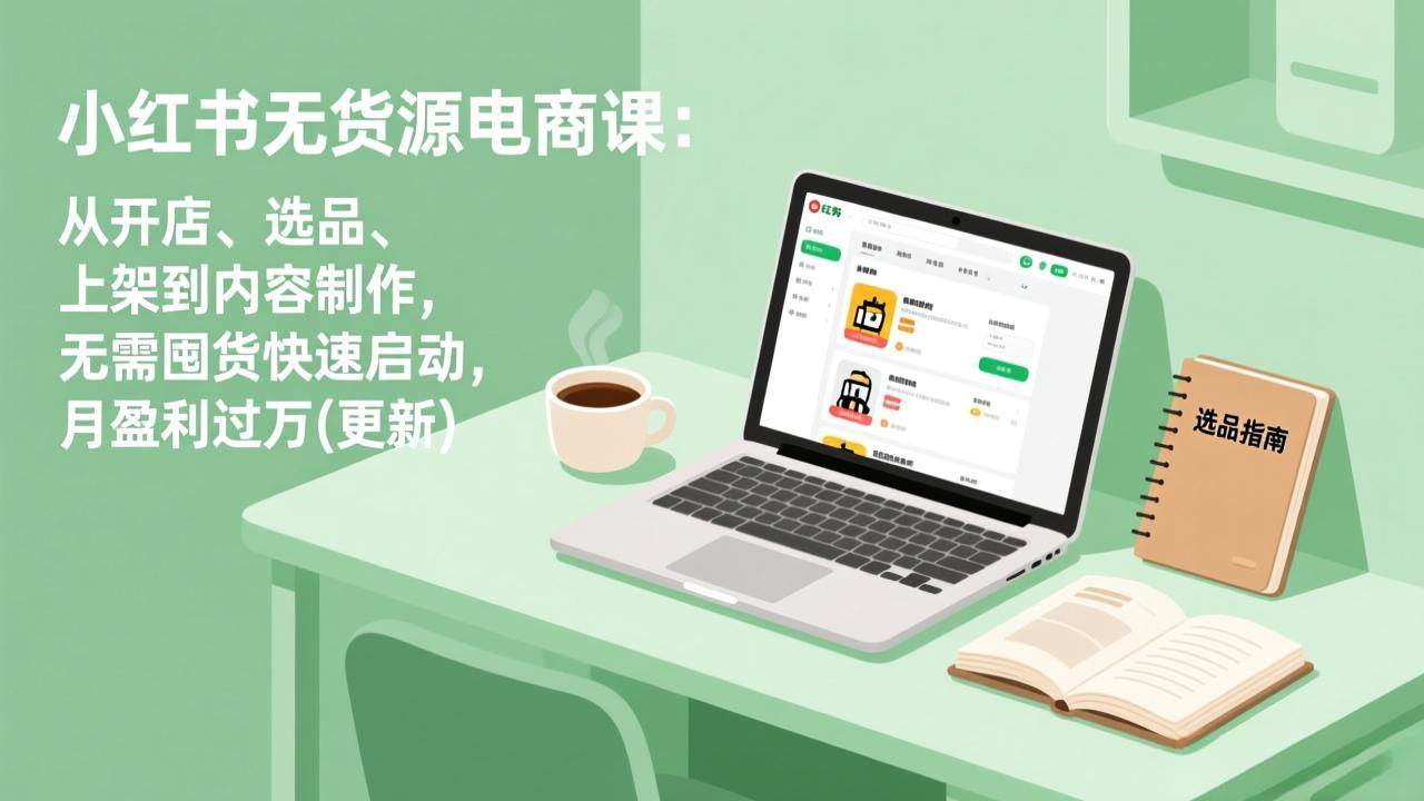 （17277期）小红书无货源电商课：从开店、选品、上架到内容制作，无需囤货快速启动，月盈利过万(更新)-难事易副业库
