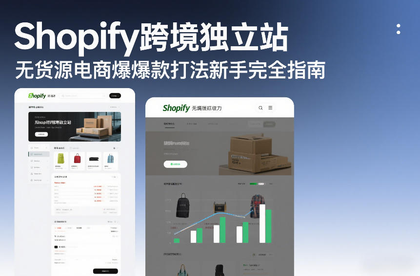 Shopify跨境独立站无货源电商爆款打法新手完全指南-难事易副业库