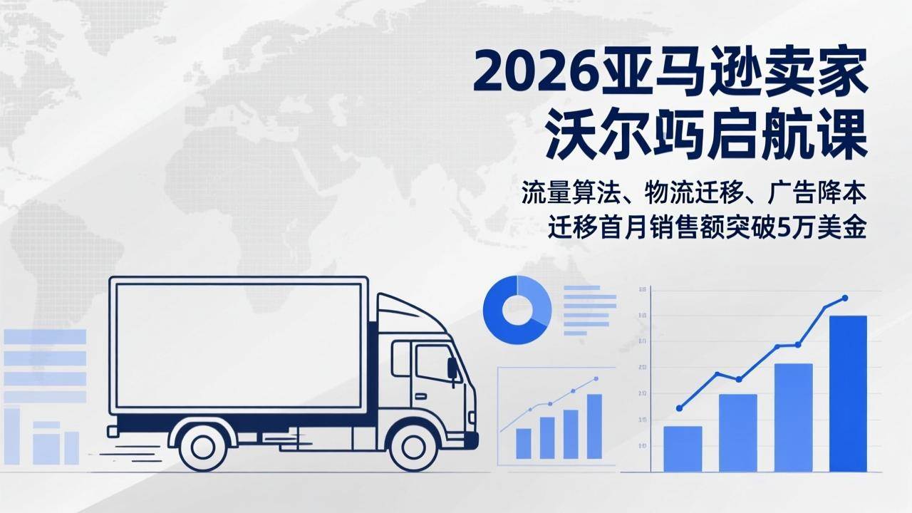 （17416期）2026亚马逊卖家沃尔玛启航课，流量算法、物流迁移、广告降本，迁移首月销售额突破5万美金-难事易副业库
