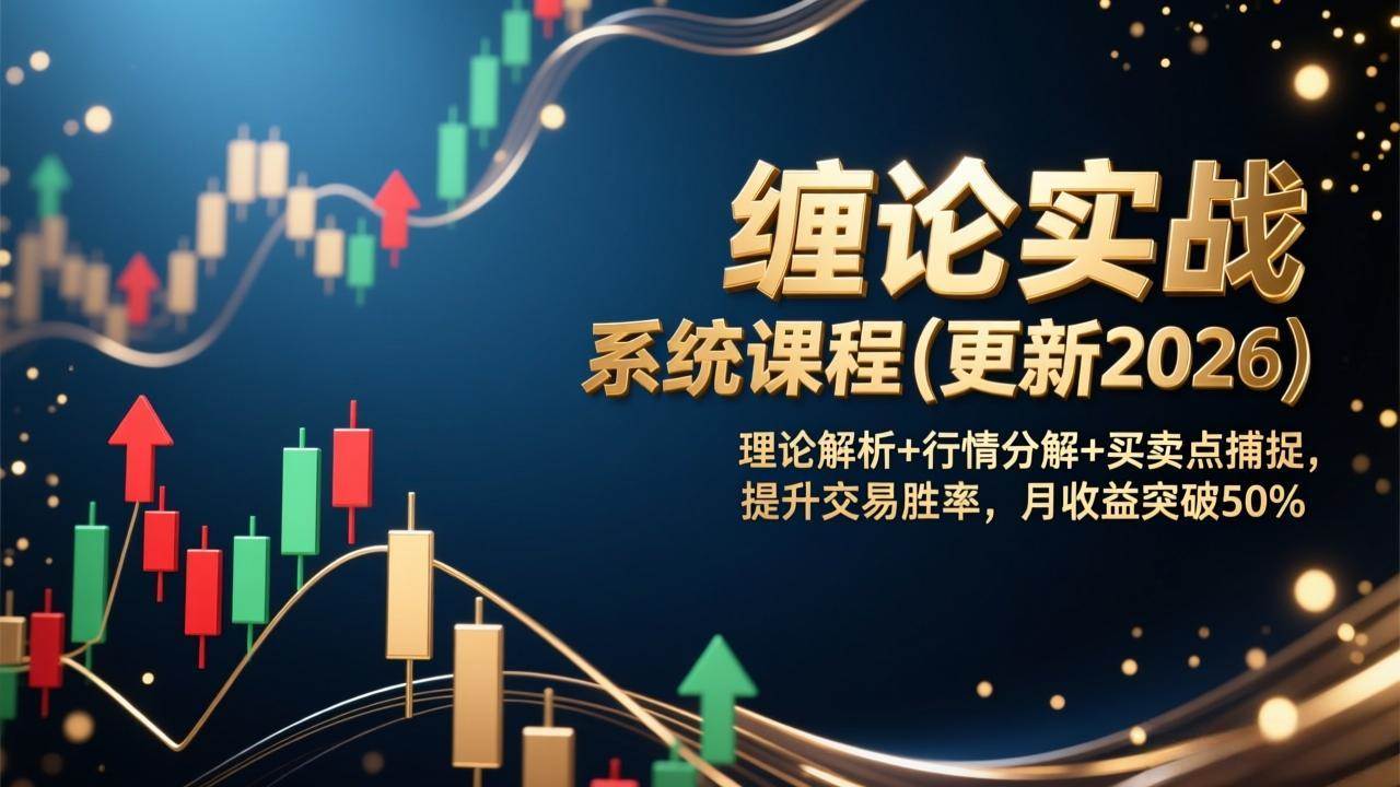 （17136期）缠论实战系统课程(更新2026)，理论解析+行情分解+买卖点捕捉，提升交易胜率，月收益突破50%-难事易副业库