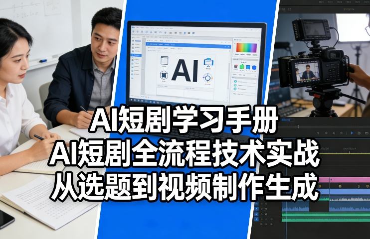 AI短剧学习手册，AI短剧全流程技术实战，从选题到视频制作生成-难事易副业库