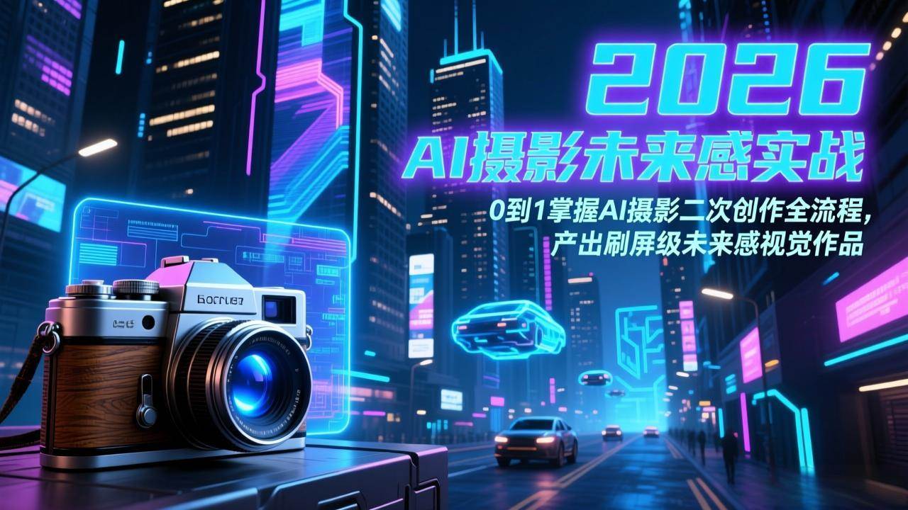 （17584期）2026 AI摄影未来感实战：0到1掌握AI摄影二次创作全流程，产出刷屏级未来感视觉作品-难事易副业库