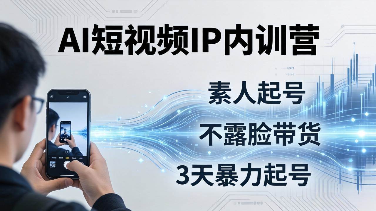 （17852期）2026AI短视频IP内训营：从素人起号到不露脸带货，3天暴力起号全流程拆解-难事易副业库