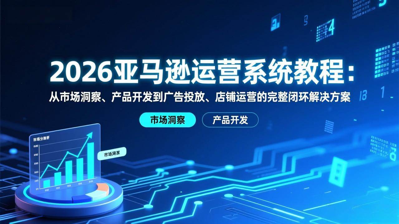 （17208期）2026亚马逊运营系统教程：从市场洞察、产品开发到广告投放、店铺运营的完整闭环解决方案-难事易副业库