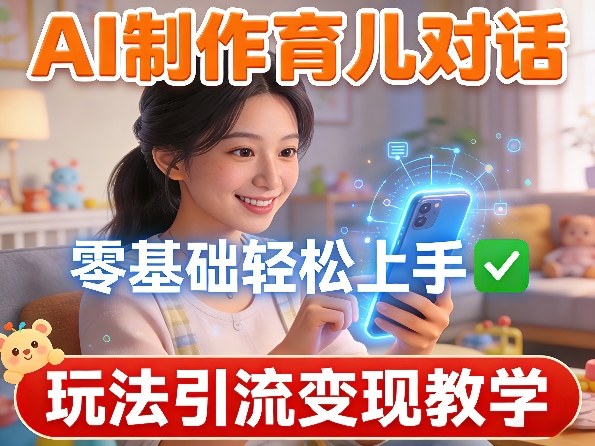 AI制作育儿对话，零基础轻松上手，玩法引流变现教学-难事易副业库