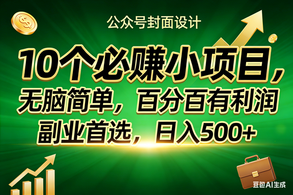 （17694期）10个必赚小项目，无脑简单，百分百有利润，副业首选，日入400+-难事易副业库