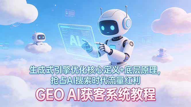 （17604期）GEO AI获客系统教程：生成式引擎优化核心定义+底层原理，抢占AI搜索时代流量红利-难事易副业库