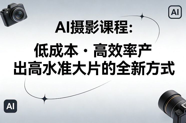 AI摄影课程，低成本高效率产出高水准大片的全新方式-难事易副业库