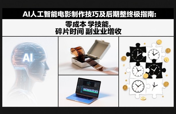 AI人工智能电影制作技巧及后期完整终极指南：零成本学技能，碎片时间副业增收-难事易副业库