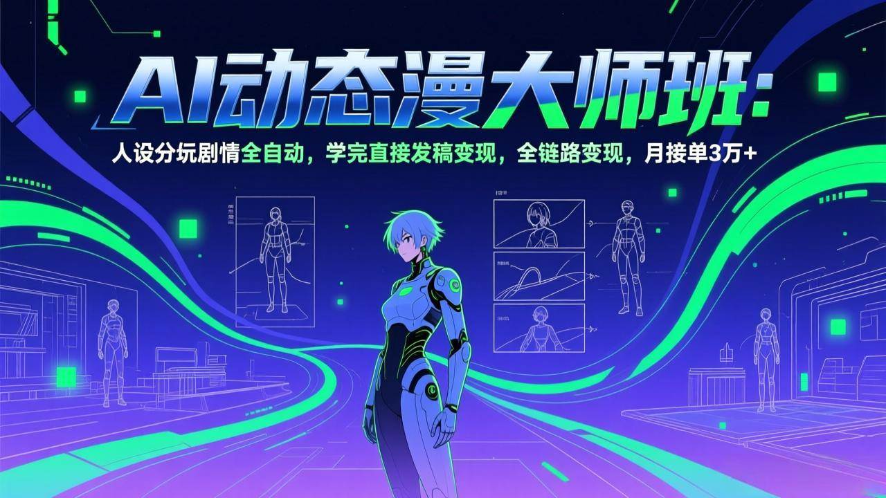 （17402期）AI动态漫剧大师班：人设分镜剧情全自动，学完直接发稿变现，全链路变现，月接单3万+-难事易副业库