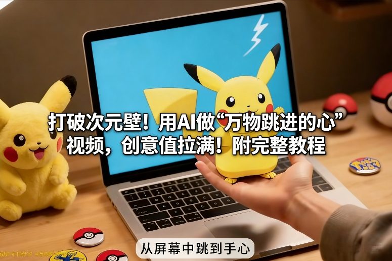 打破次元壁！用AI做【万物跳进手心】视频，创意值拉满！附完整教程-难事易副业库