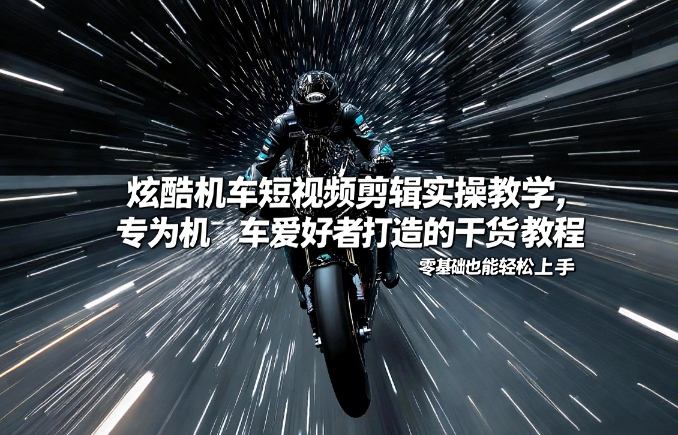 炫酷机车短视频剪辑实操教学，专为机车爱好者打造的干货教程，零基础也能轻松上手-难事易副业库